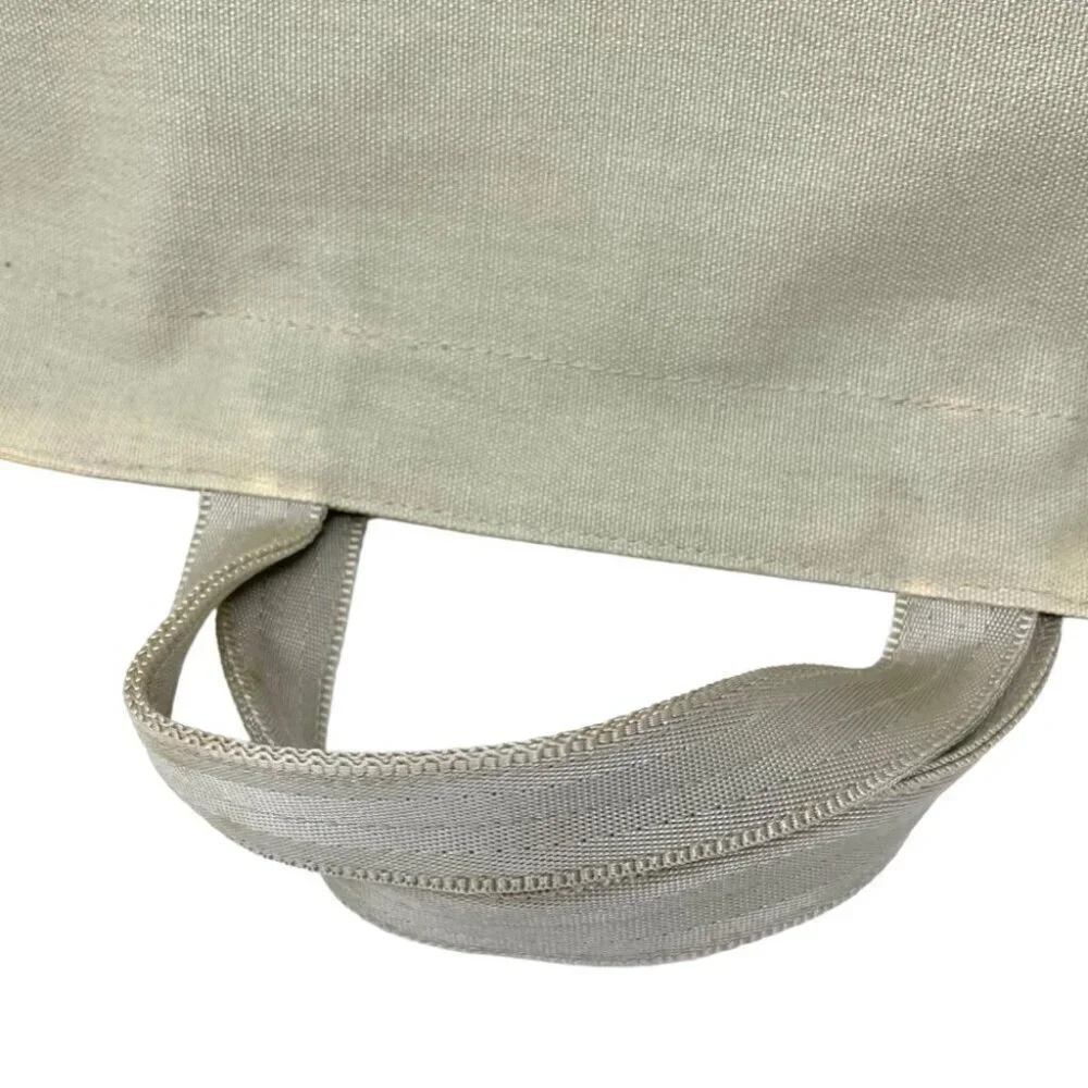 Max Mara Natural Tan Canvas Top Handle Bag